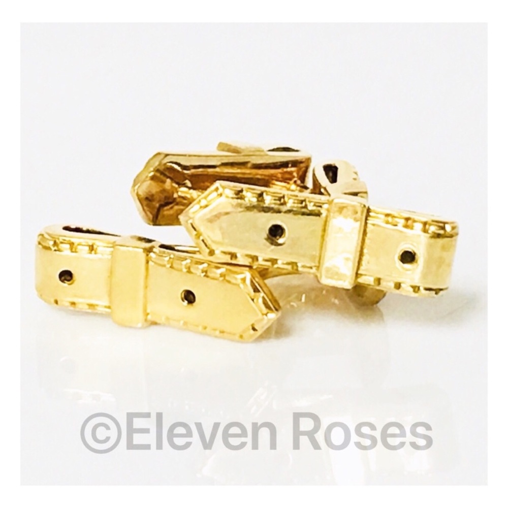 Hermès 18k Gold Belt Cufflinks Cuff Links